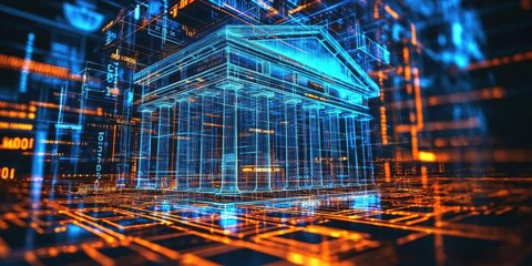 Obraz premium Comprehensive financial solutions showcased through an interactive digital medium.