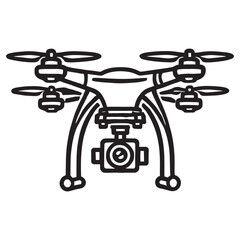 Drone silhouette vector illustrations on a white background