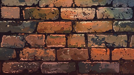 Vintage Brick Wall Background in Cartoon Style for Graphic Design Projects