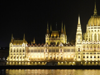 Hungary's Parliament building in Budapest by the Danube river