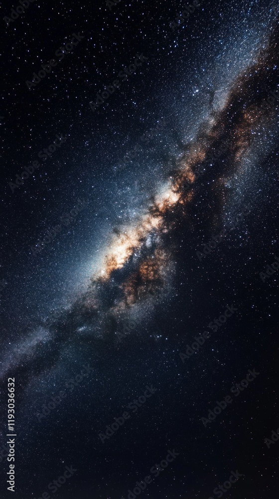 Canvas Prints desert with starry sky at night with copy space vertically 9:16