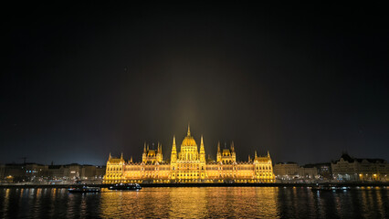 Hungary's Parliament building in Budapest by the Danube river