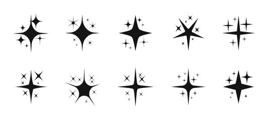 Set of Sparkling Starburst Vector Icons