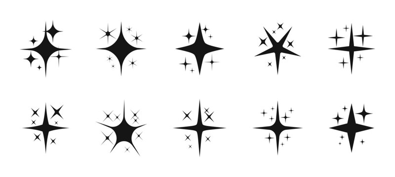 Set of Sparkling Starburst Vector Icons