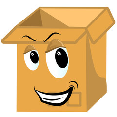 Set of emoticon character icons. Emoji outline icon. Emoticon stickers. Vector flat icon for social media. isolated on a white background, shaped like a shipping cardboard character