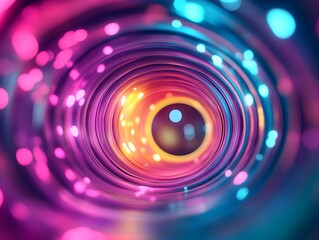 Obraz premium Abstract light at the end of a tunnel, symbolizing hope and breakthrough moments.