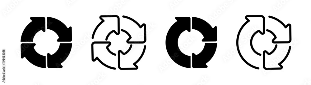 Poster circular arrow cycle vector icons set
