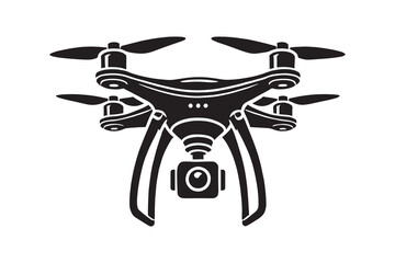 Drone silhouette vector illustrations on a white background