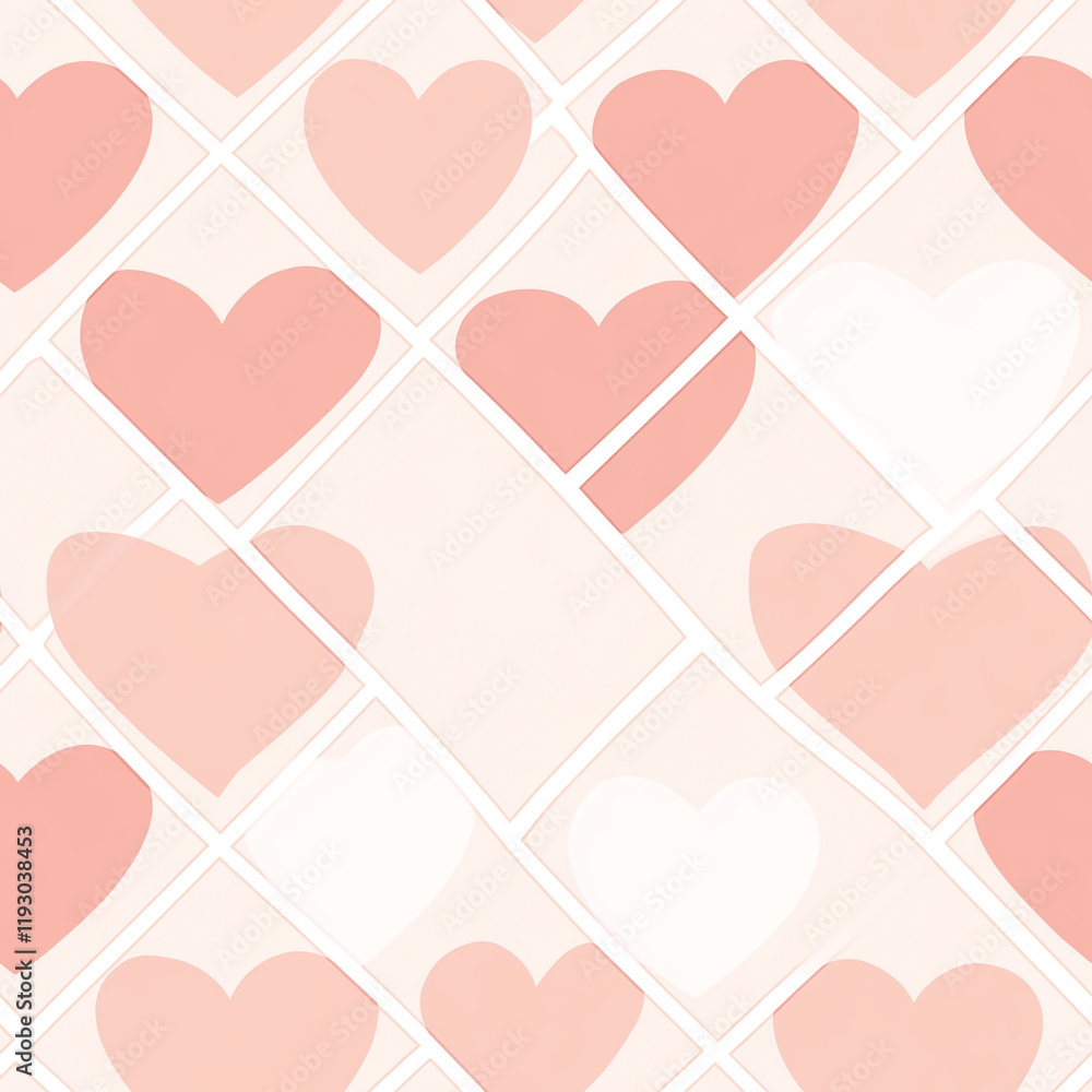 Aufkleber geometric heart pattern texture with soft pastel tones
