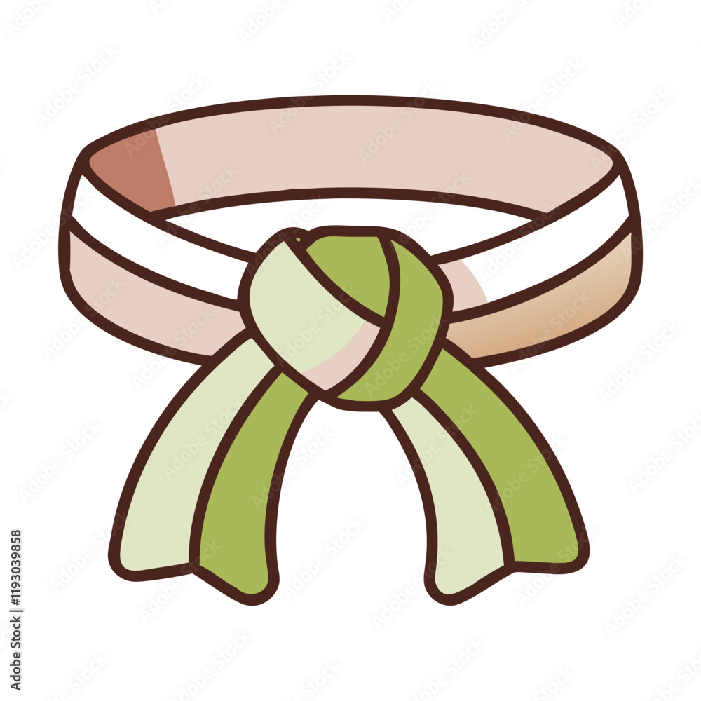 Canvas Prints Karate belt icon with green and white colors