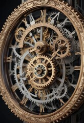 Fototapeta premium A delicate clock with intricate gears and mechanisms, mechanical, timepiece, clock