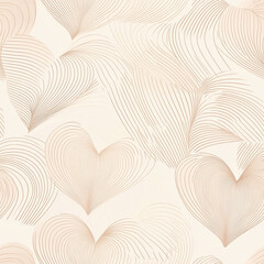 Elegant abstract heart texture with linear beige patterns for Valentine's Day