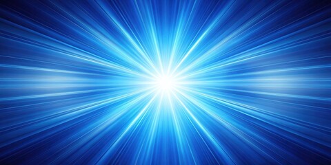 Fototapeta premium Abstract Blue Radiating Light Burst, Dynamic Energy Beams Background