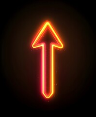 Abstract glowing arrow pointing upward, symbolizing growth or increasing sales.