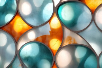 A close-up of the intricate ceramic tiles on the Bibi-Khanym Mosque, with light casting delicate shadows across the patterns