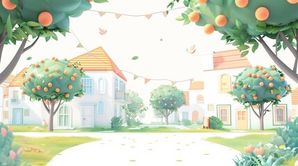 A clean white background featuring banners for a neighborhood fun run.