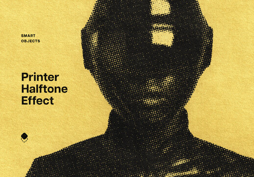 Halftone Print Photo Effect Mockup