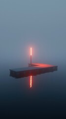 Fototapeta premium A dock with a red light on it
