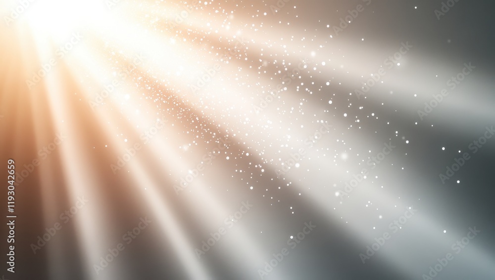 Poster radiant beams of light break through a soft mist, creating a magical atmosphere filled with shimmeri