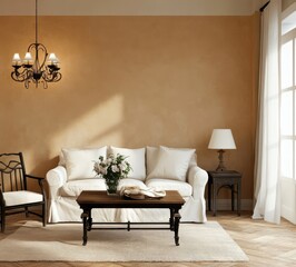 Cozy and inviting atmosphere in a pink-hued living space.