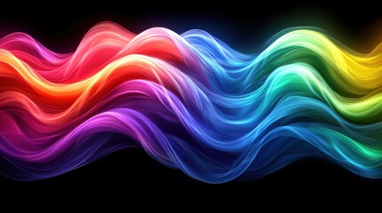 Colorful Flowing Waves of Light in Vibrant Abstract Design
