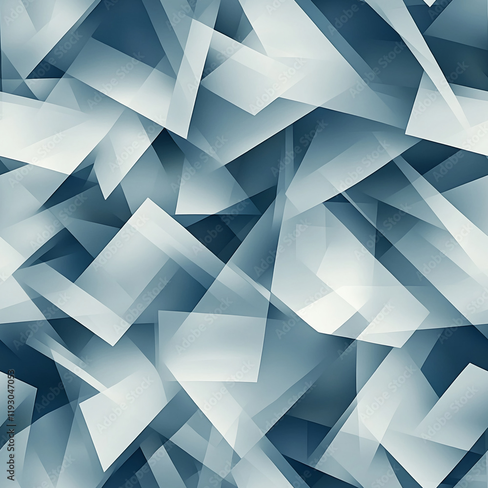 Poster Abstract overlapping geometric shapes in a blue texture pattern design
