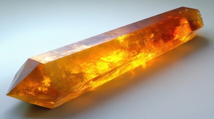 Glowing Amber Crystal with Striking Clarity and Vibrant Coloration