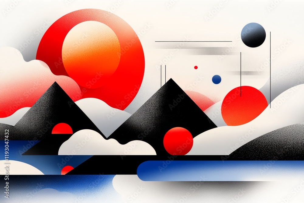 Aufkleber a flat design of uxmal pyramid with aztec-inspired geometric patterns, rendered in bold lines and a 