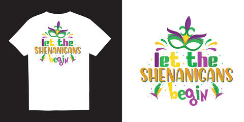 Let the shenanigans begin mardi gras tshirt design, Mardi Gras svg design,Happy Mardi Gras svg, Fleur De Lis svg, Mardi Gras Coquette Bow png, Hand Drawn design, Brushstroke Mardi Gras
