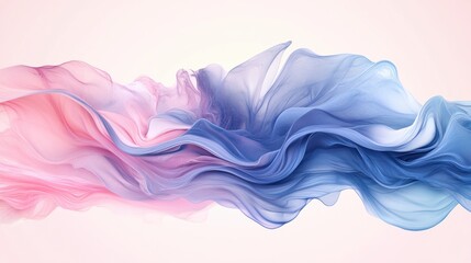 Obraz premium Flowing Waves of Colorful Fabric in Soft Pastels and Blues