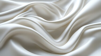 Obraz premium Elegant creamy silk fabric, soft waves, luxurious texture, background for design