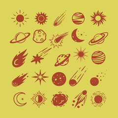 cosmic hand drawn design element