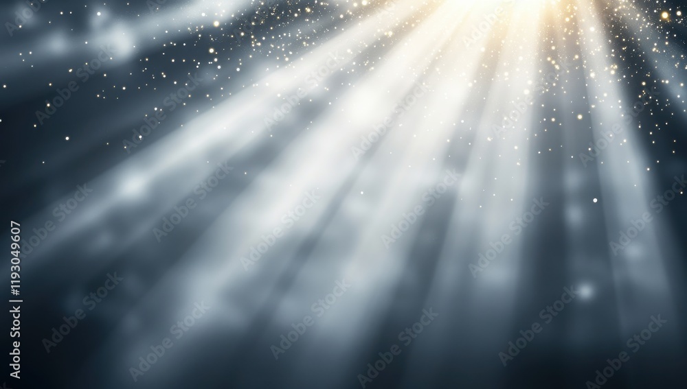 Aufkleber soft ethereal light rays with sparkles creating a dreamlike atmosphere in a dark background ideal fo
