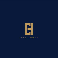 Abstract CH HC or CH letter simple style business logo design vector template