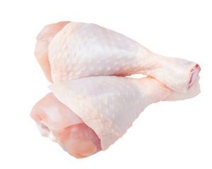 Group of Raw chicken leg drumsticks isolated on a white background PNG.AI GENERATED