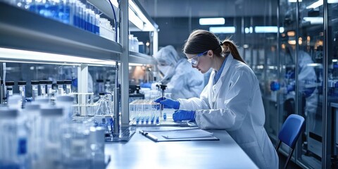 Innovative drug research led by dedicated scientists in lab settings.