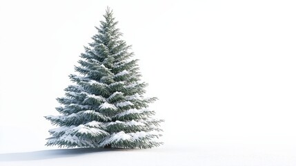 Christmas tree in isolation on a white background, a digital representation.