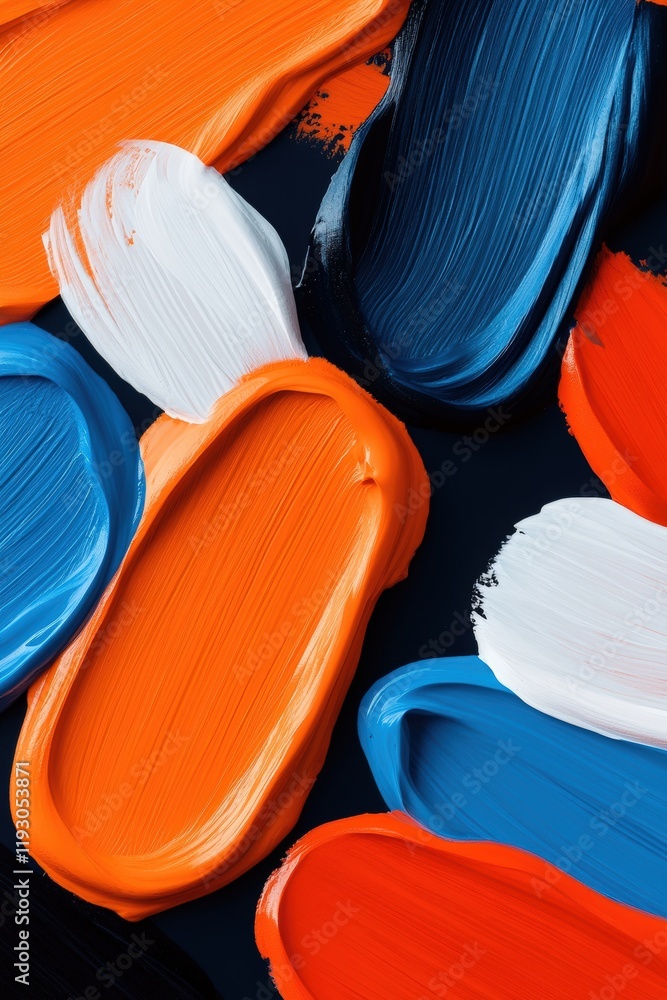 Poster abstract colorful paint strokes on a dark surface show dynamic texture and design