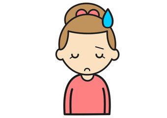 困った表情の女の子