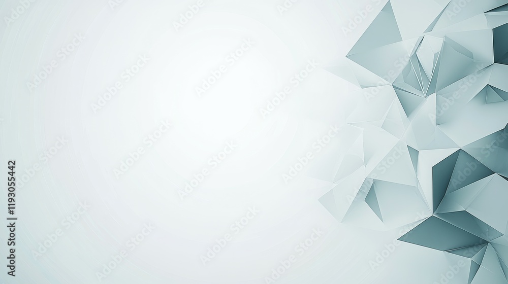 Poster abstract geometric shapes in soft colors create a modern, minimalist background.