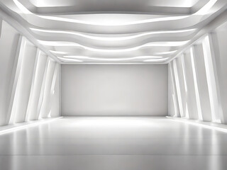 An empty room with a door and a window light nobody hallway door business inside entrance background