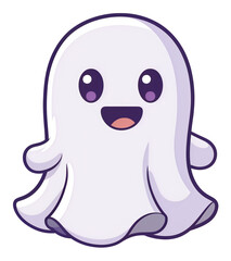Obraz premium Cartoon Ghosts with Affectionate Expressions, Isolated on Transparent Background