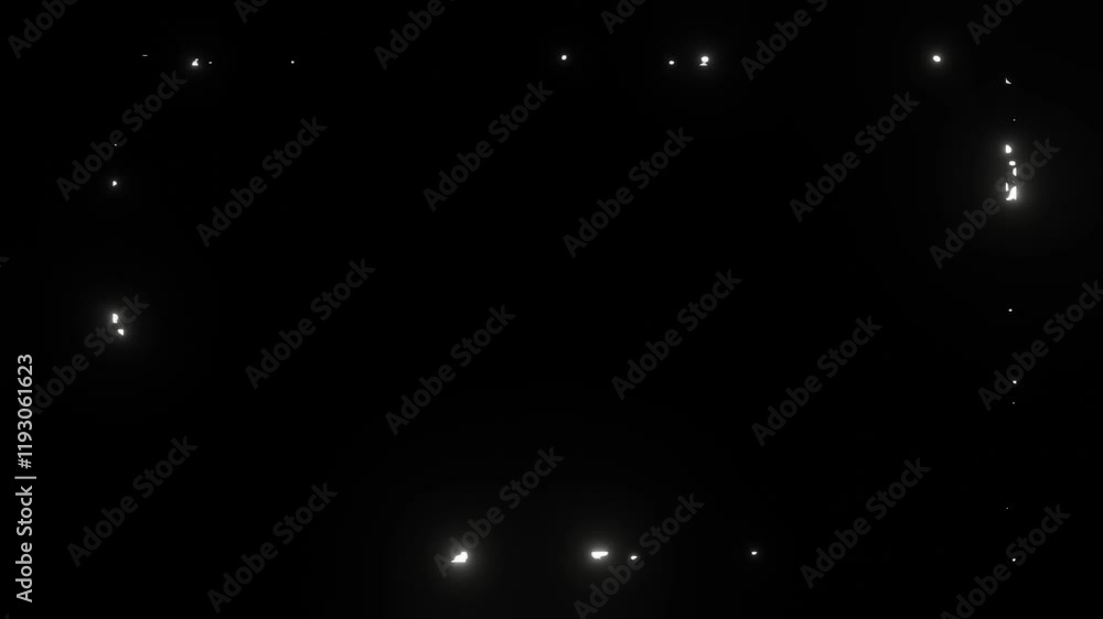 Poster blinking white light rectangular frame on black background. 3d render looped animation