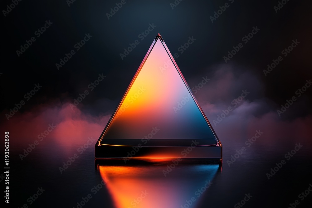 Poster a minimalist illustration of a single glowing object under uv light, represented by simple geometric