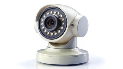 Naklejka premium Surveillance smart camera isolated on white background 