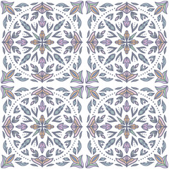 Decorative seamless pattern.  A pattern of tiles