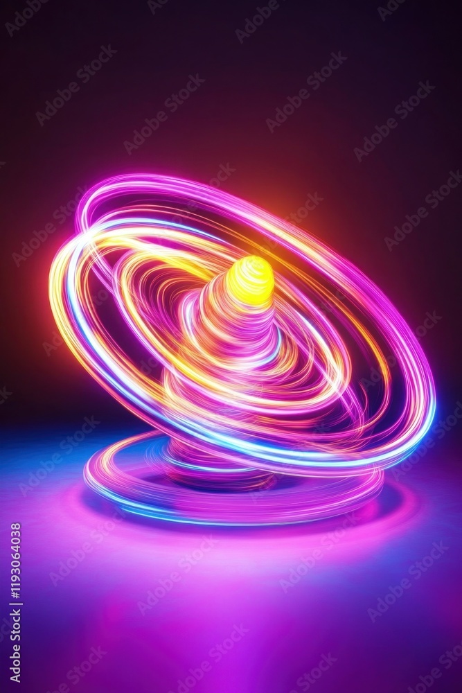 Aufkleber neon swirling lights creating dynamic colorful abstract shape