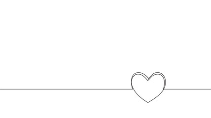  Single continuous line art heart. Valentine background eps 10