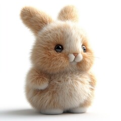 Fototapeta premium Fluffy bunny with big eyes, soft fur, and adorable expression st