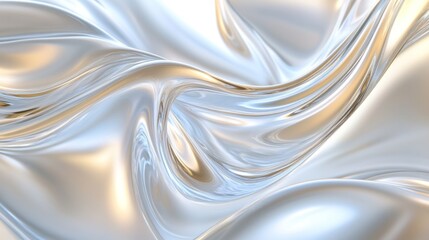 Obraz premium Metallic silver liquid surface creating wavy pattern